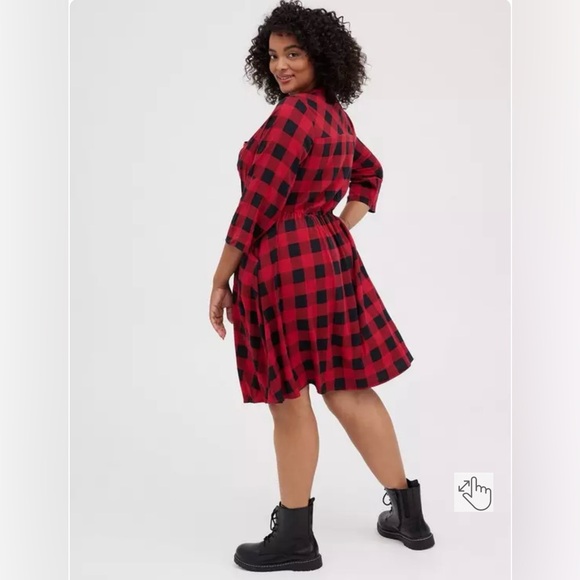 Torrid Mini Challis Button-Front Shirt Dress - Picture 3 of 6